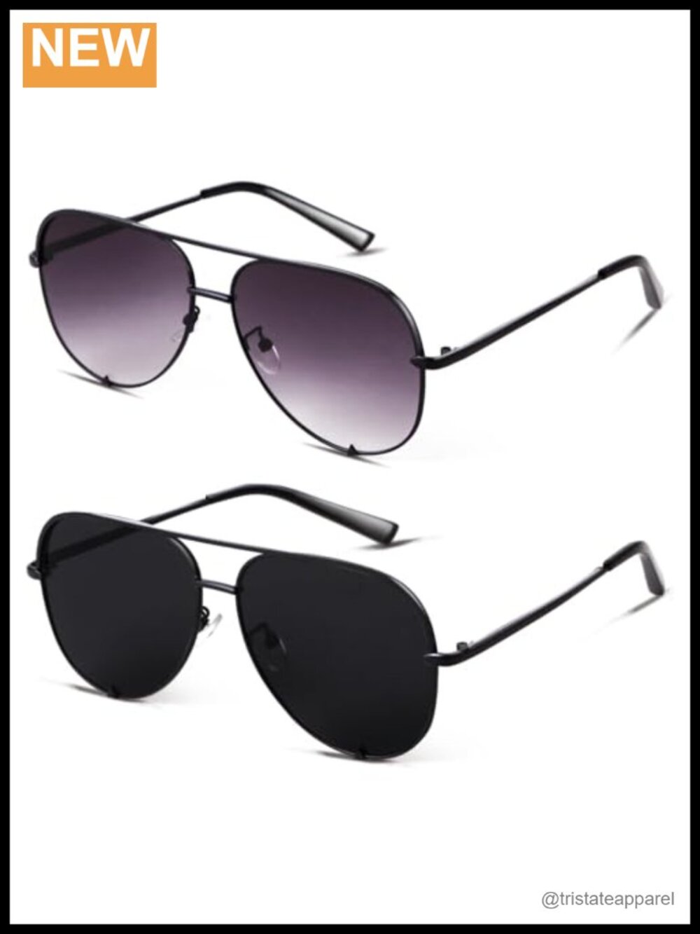 Oversized Aviator Sunglasses UV400 Polycarbonate Metal Frame Unisex